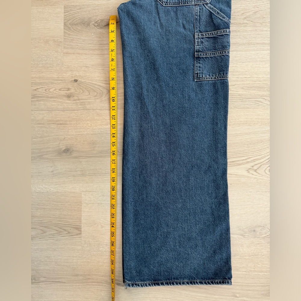 NWT AGOLDE Magda Denim Carpenter Darkness High Waist Loose fit 27 Organic Denim - Picture 11 of 13